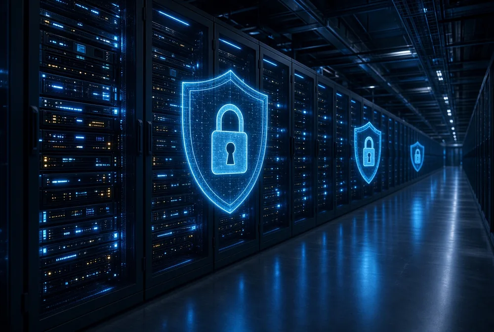 Secured data centre racks with layered access controls