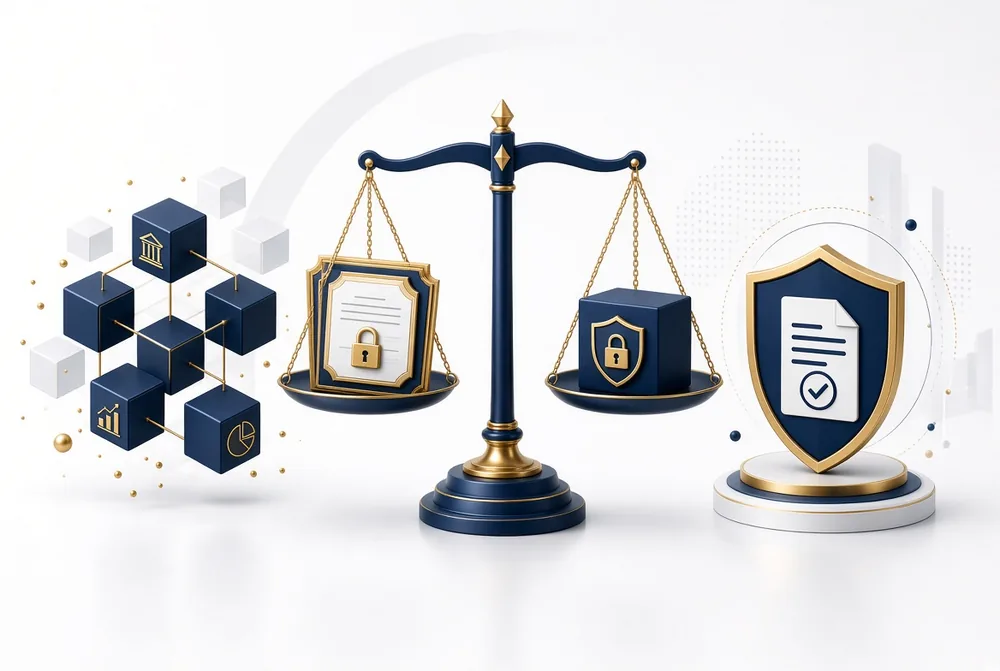 Scales weighing corporate records against digital assets